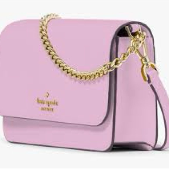 New Kate Spade Madison Small Flap Crossbody Saffiano Leather Berry Cream - Picture 2 of 3
